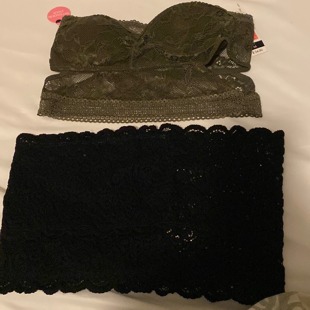 Two new bandeau style lacy bra top